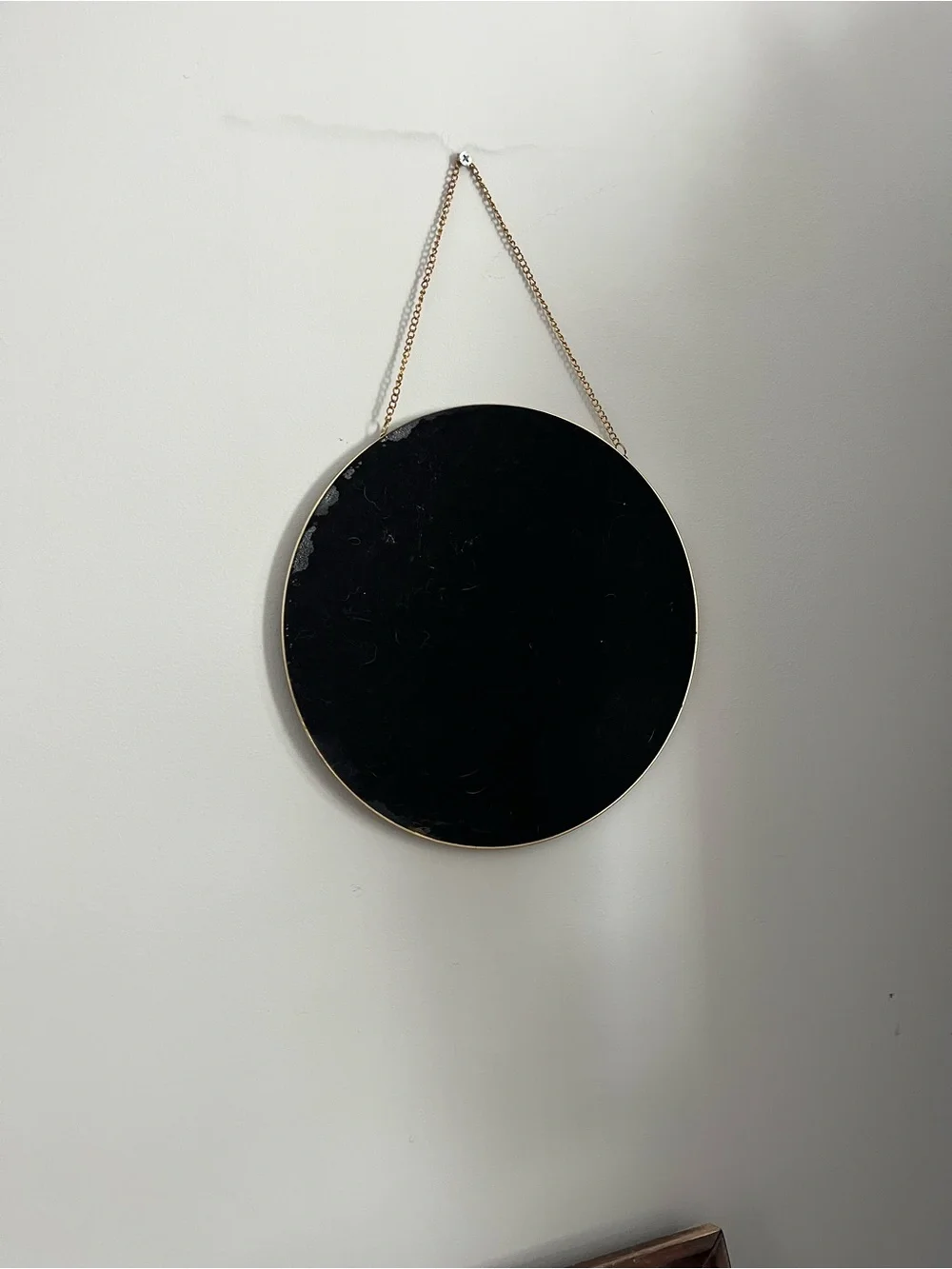 Gold Crescent Geode Round Wall Mirror - Decorative Home Wall Decor
